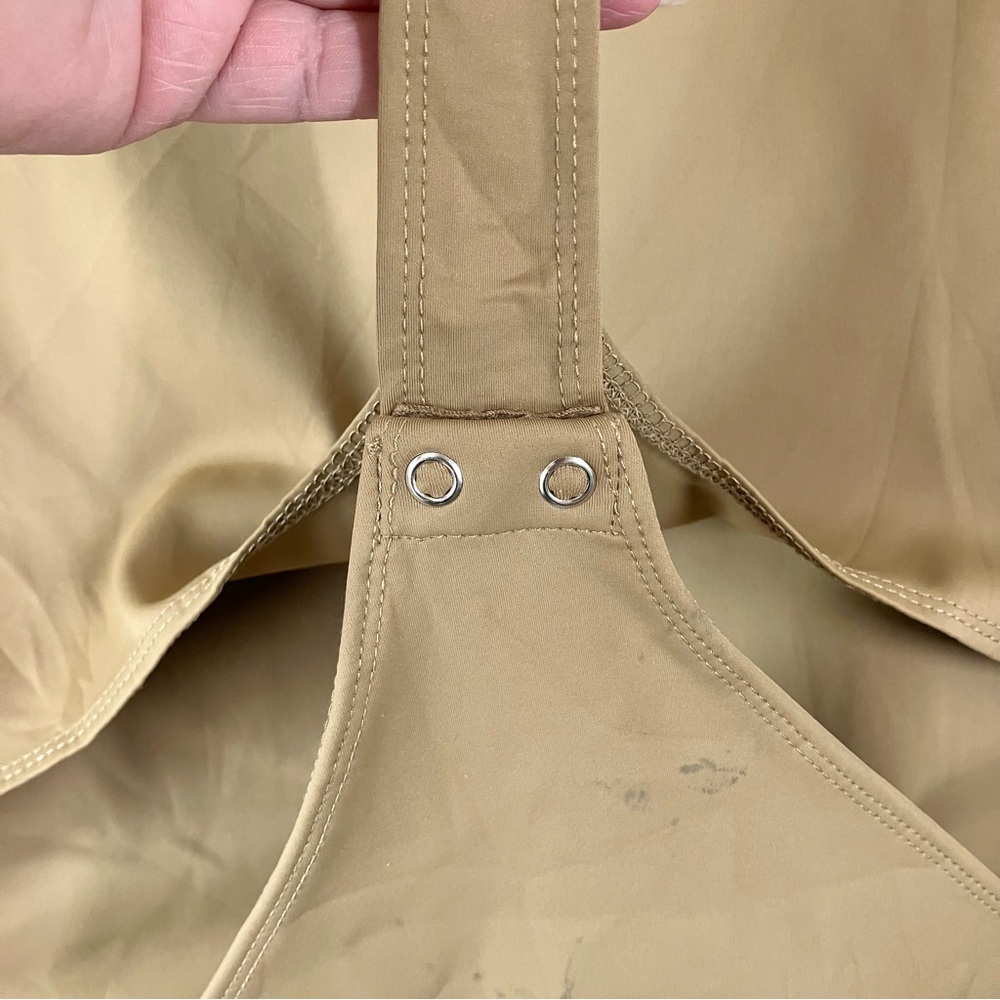 GOOD AMERICAN Scuba Square Neck Bodysuit NEW Short Sleeve Minimalist Tan 4X - Picture 10 of 14